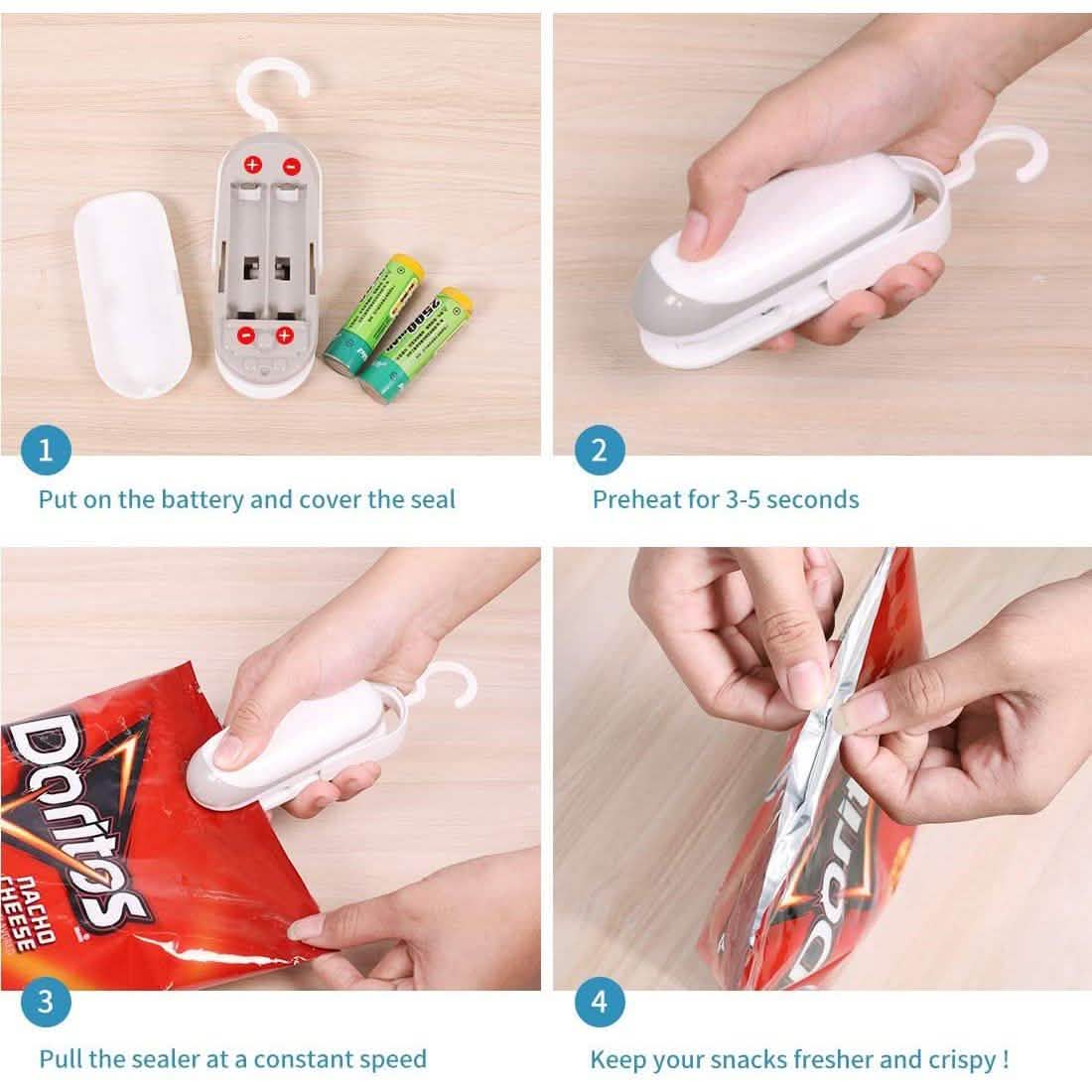 2er-Pack: Mempedont Mini-Beutelversiegelungsgerät – Folienschweißgerät für Plastiktüten