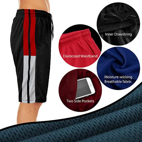 2er-Pack: Performance-Shorts für Herren aus feuchtigkeitsableitendem Mesh