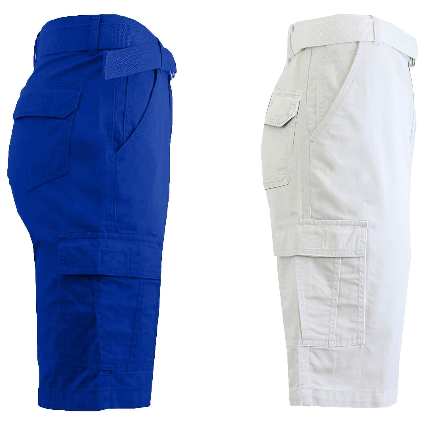 2er-Pack: Herren Baumwoll-Cargo-Shorts Klassik mit Gürtel