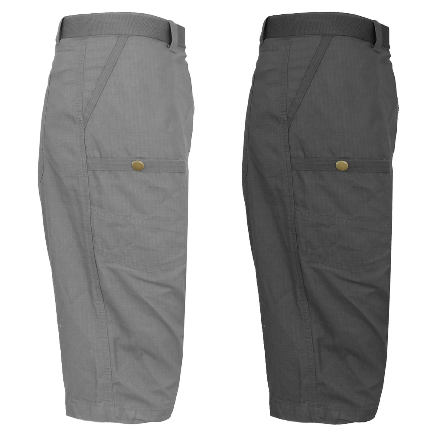 2er-Pack: Herren Tech Übergrößen Baumwoll Cargo Utility Gürtel Shorts