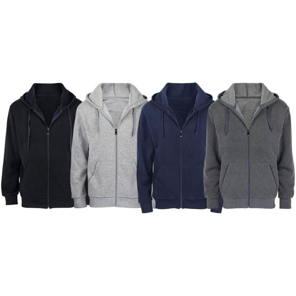 2er-Pack: Fleece-Hoodies mit durchgehendem Reißverschluss für Herren