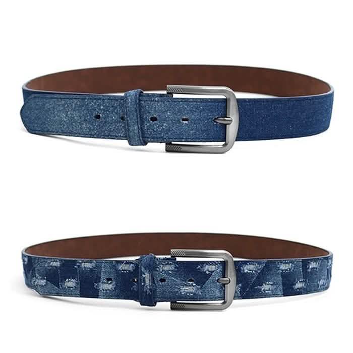 2er-Pack: Herren-Jeansgürtel aus gewaschenem Denim von Parquet – Größe: Small