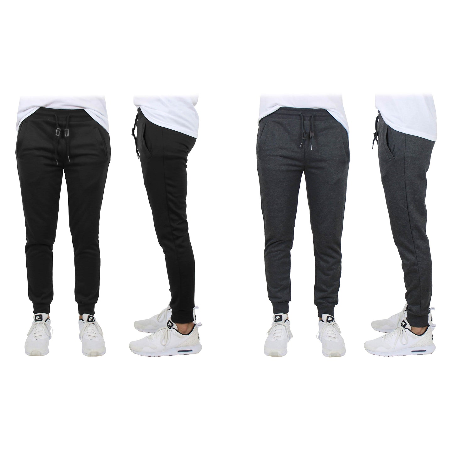 2er-Pack: Herren Slim-Fit French Terry Jogger Freizeithosen