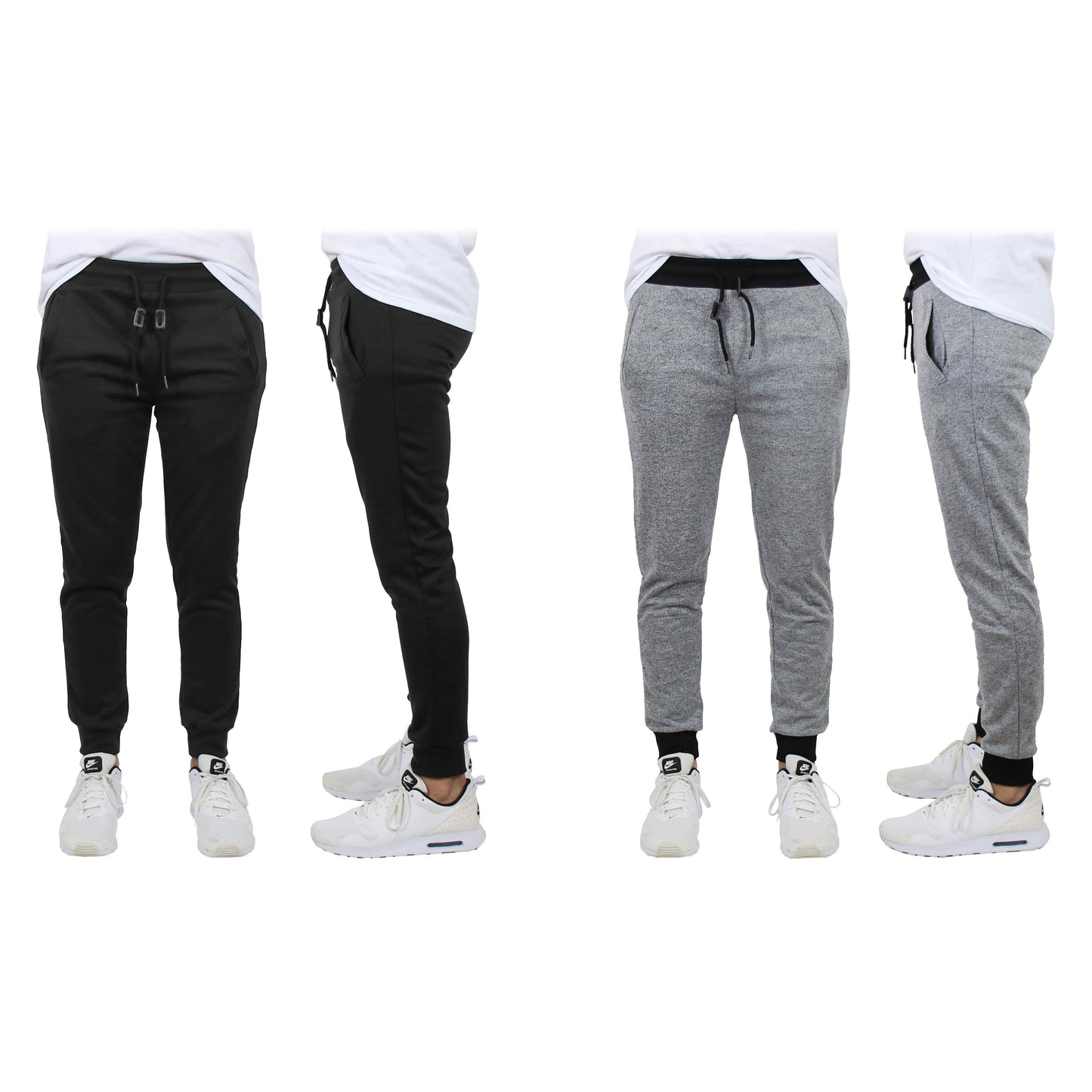 2er-Pack: Herren Slim-Fit French Terry Jogger Freizeithosen