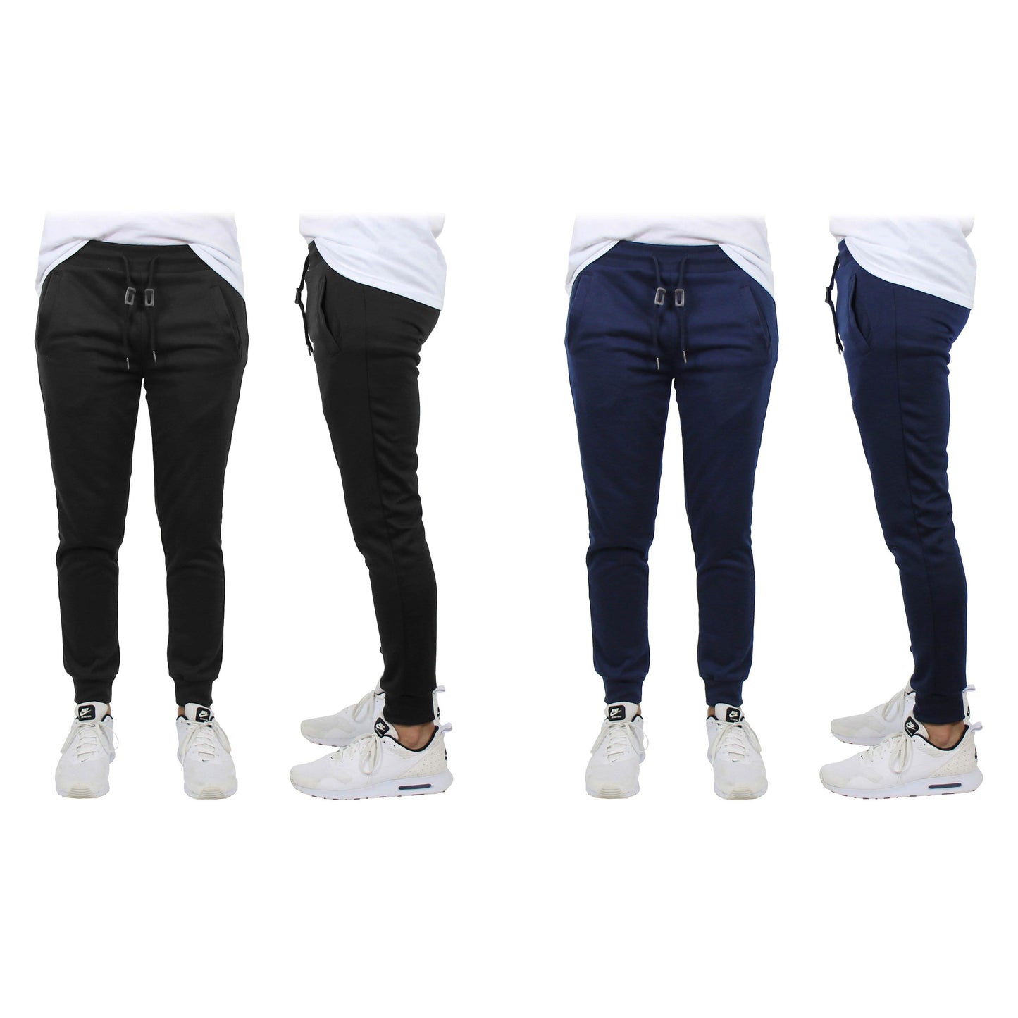 2er-Pack: Herren Slim-Fit French Terry Jogger Freizeithosen