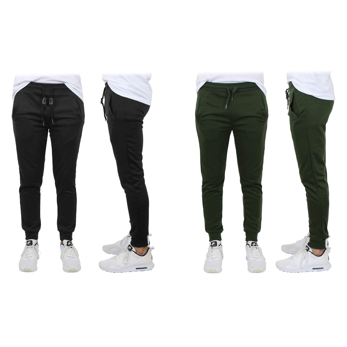 2er-Pack: Herren Slim-Fit French Terry Jogger Freizeithosen