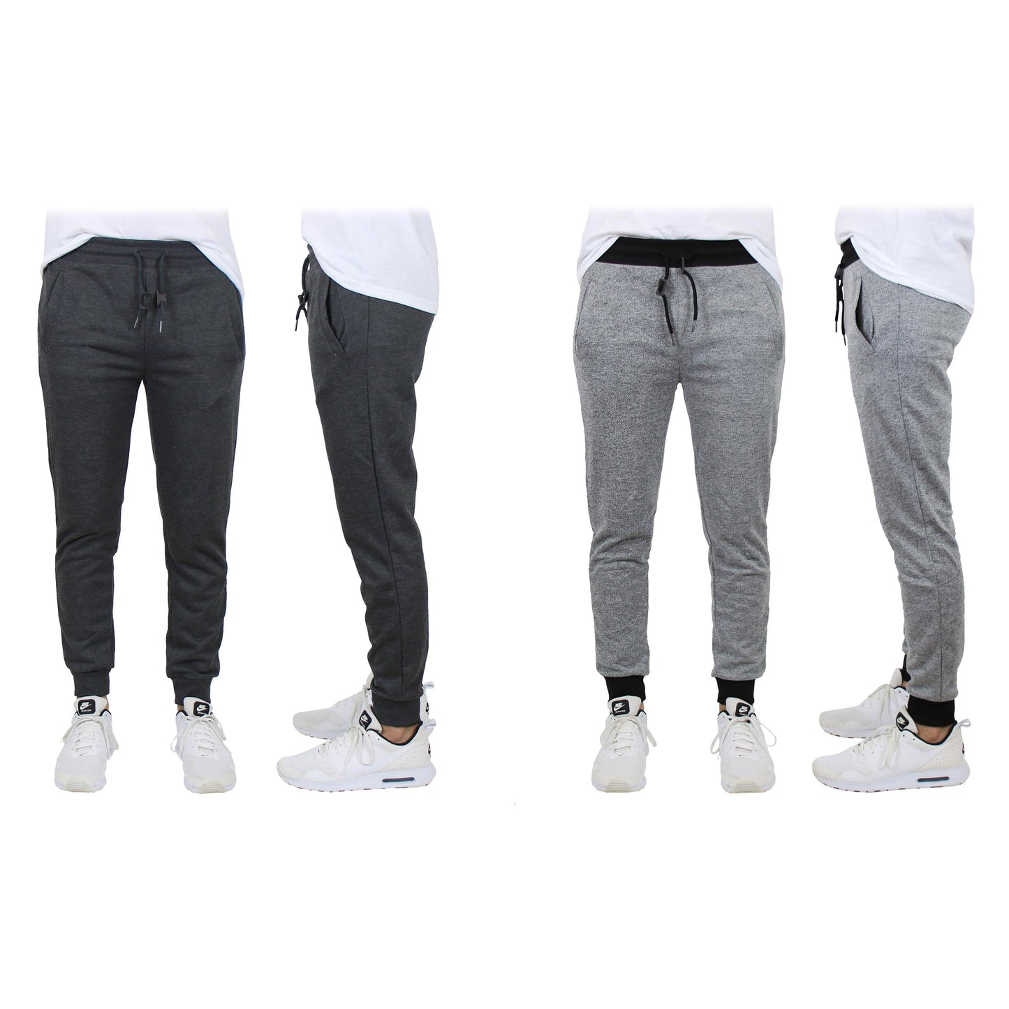 2er-Pack: Herren Slim-Fit French Terry Jogger Freizeithosen