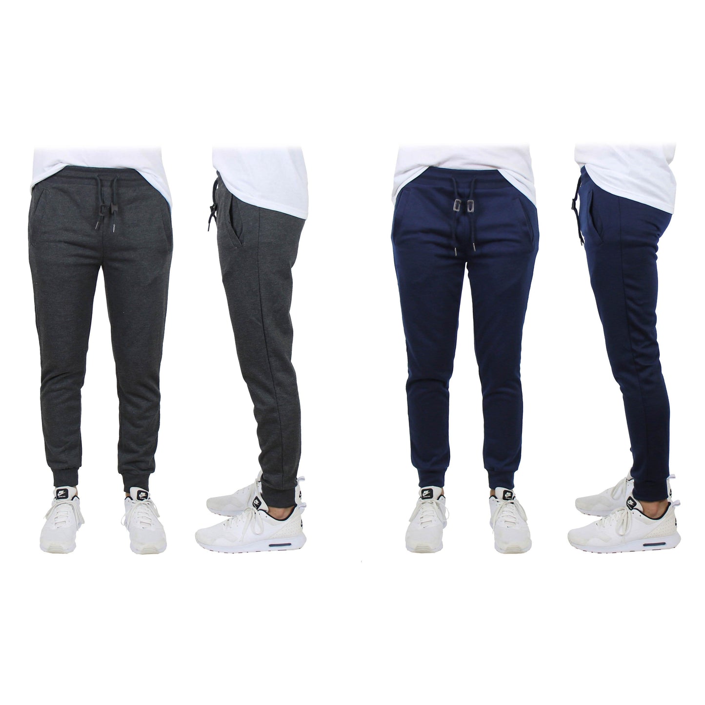 2er-Pack: Herren Slim-Fit French Terry Jogger Freizeithosen