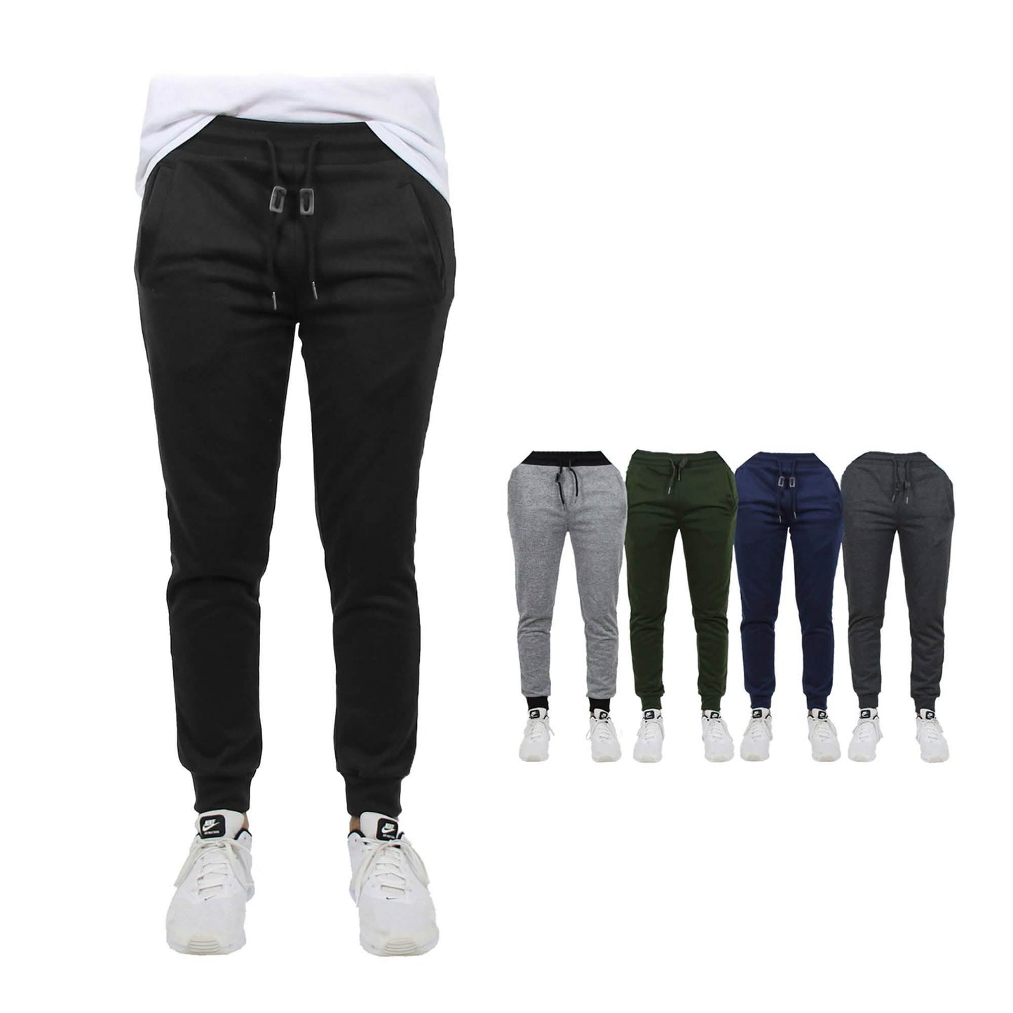 2er-Pack: Herren Slim-Fit French Terry Jogger Freizeithosen