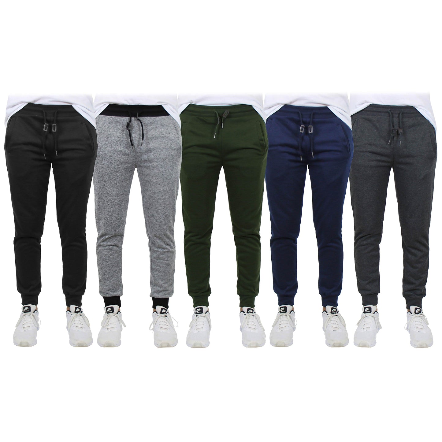 2er-Pack: Herren Slim-Fit French Terry Jogger Freizeithosen