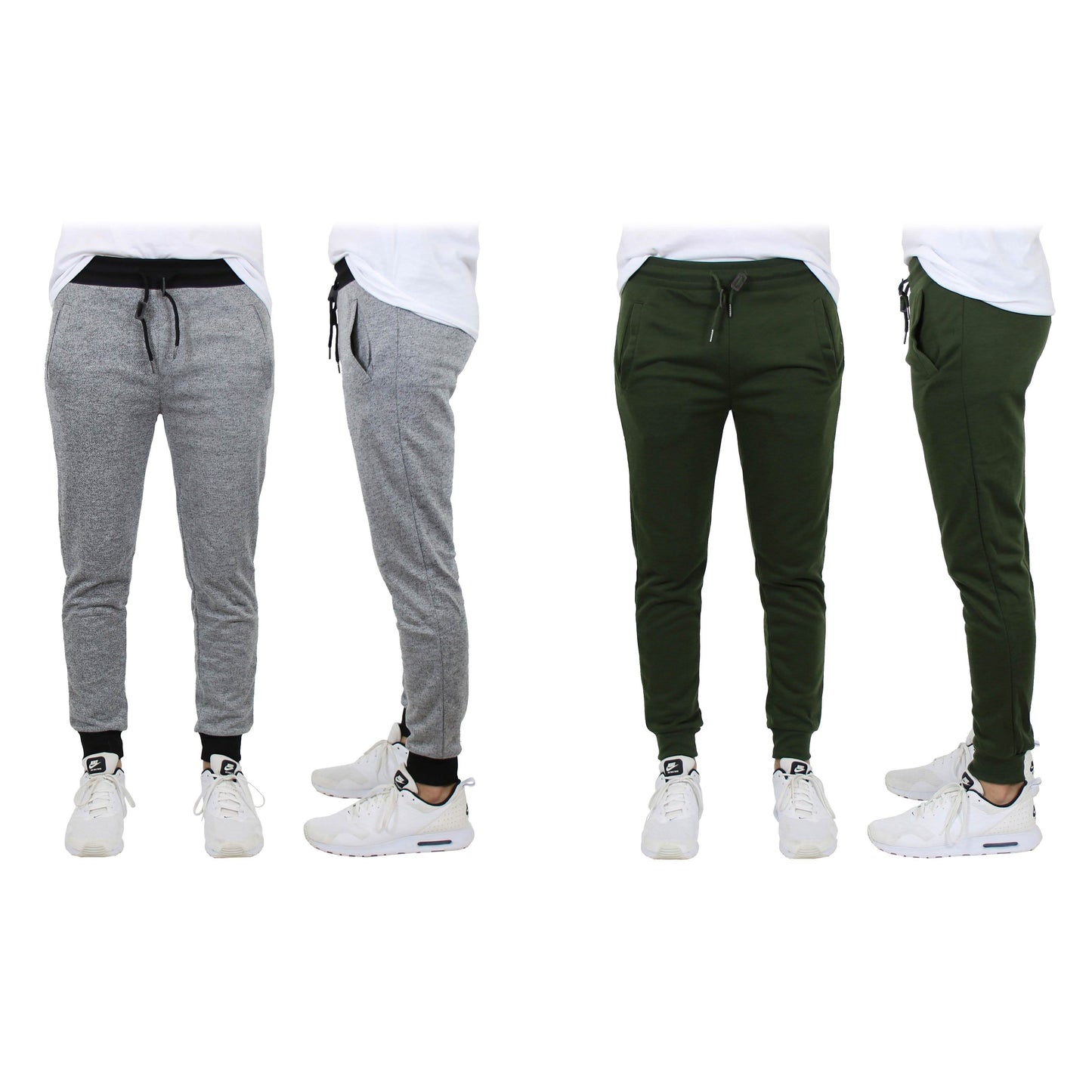 2er-Pack: Herren Slim-Fit French Terry Jogger Freizeithosen