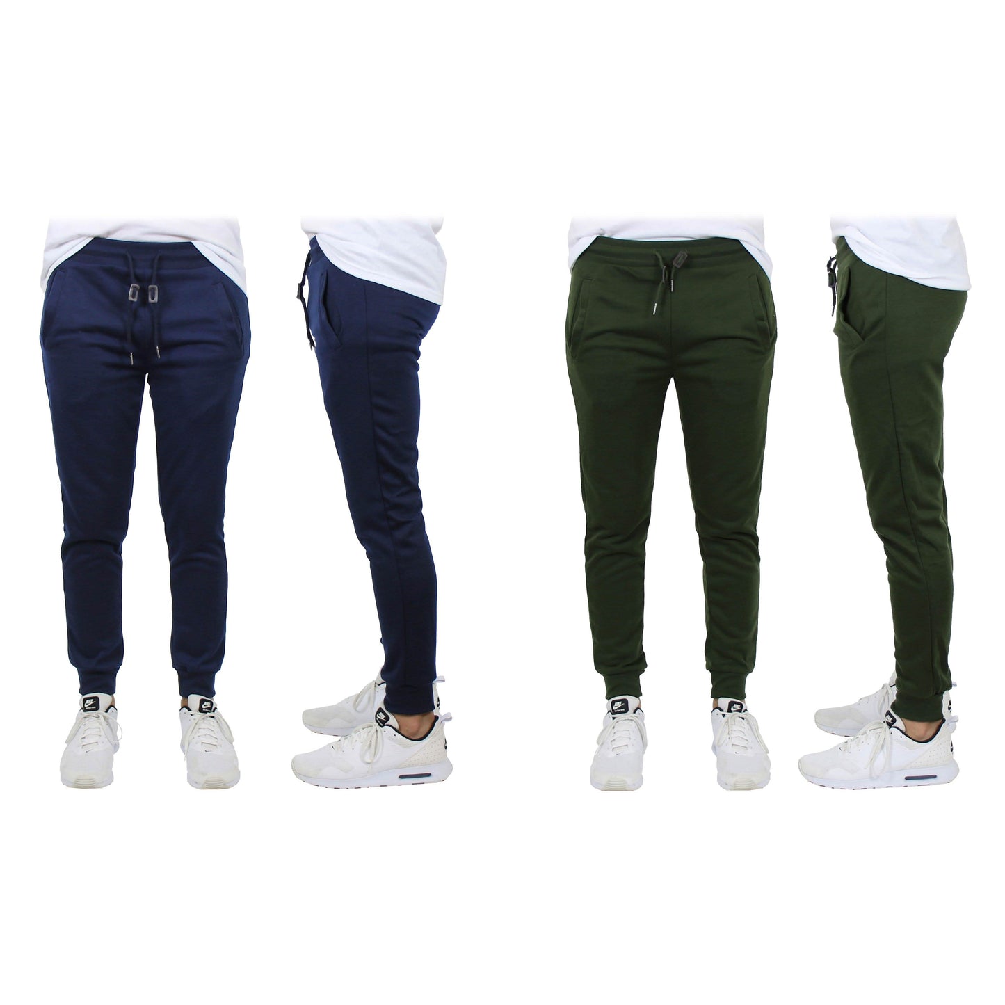 2er-Pack: Herren Slim-Fit French Terry Jogger Freizeithosen