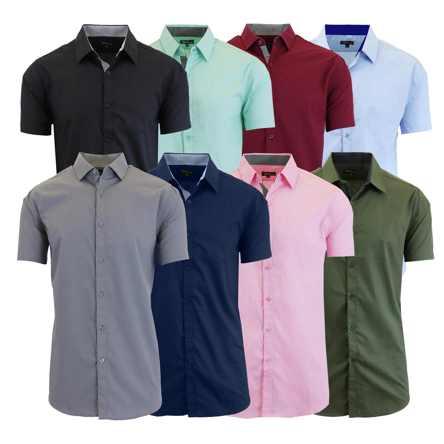 2er-Pack: Herren Slim Fit Kurzarm Hemden