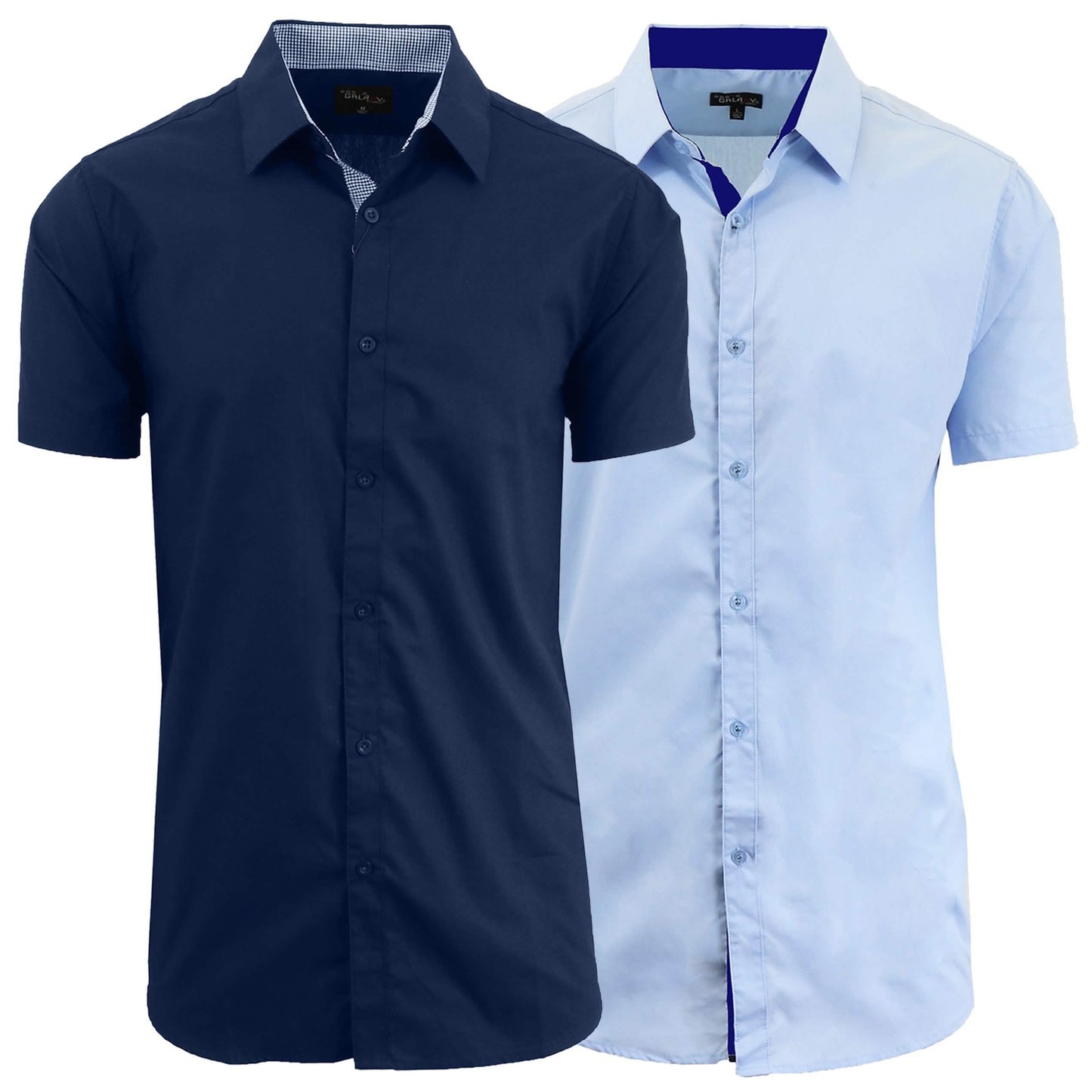 2er-Pack: Herren Slim Fit Kurzarm Hemden