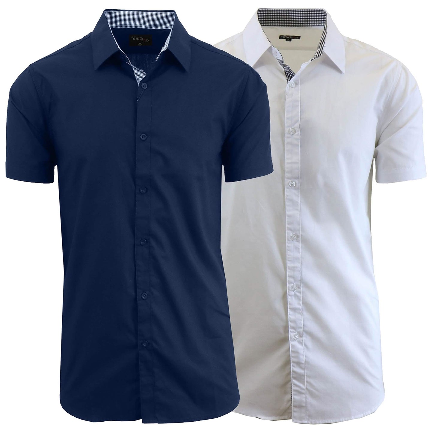 2er-Pack: Herren Slim Fit Kurzarm Hemden