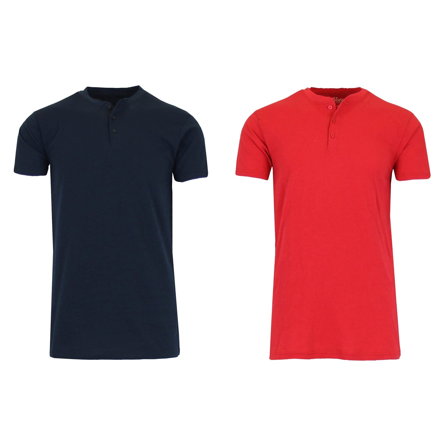 2er-Pack: Herren Slim Fit Kurzarm Henley Slub Tee