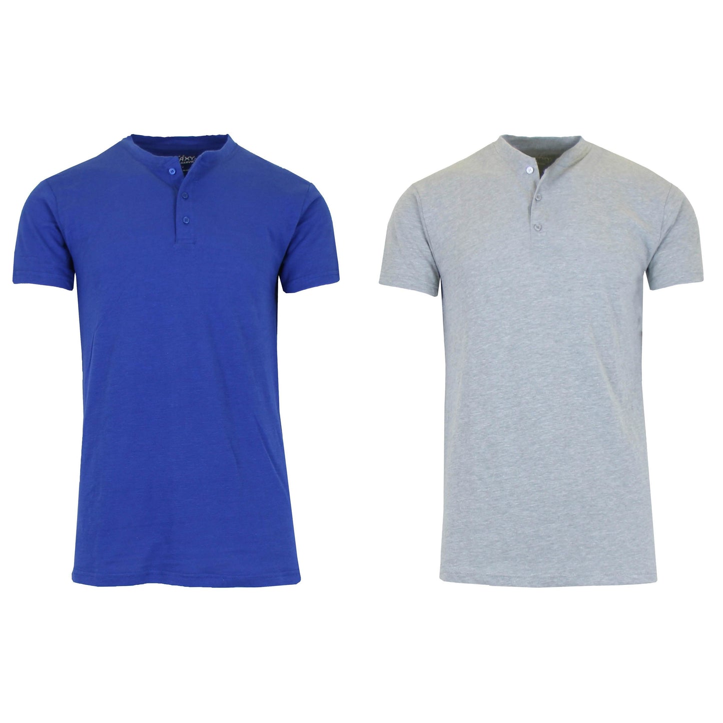 2er-Pack: Herren Slim Fit Kurzarm Henley Slub Tee