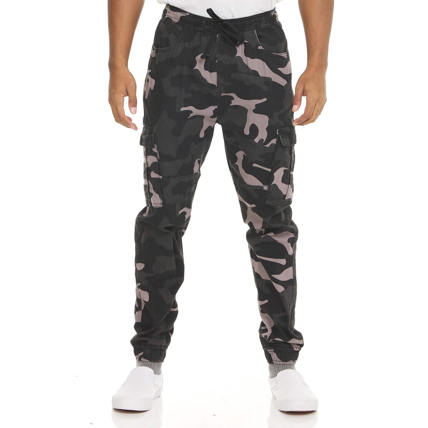 2er-Pack: Elastische Camo-Cargohosen für Herren