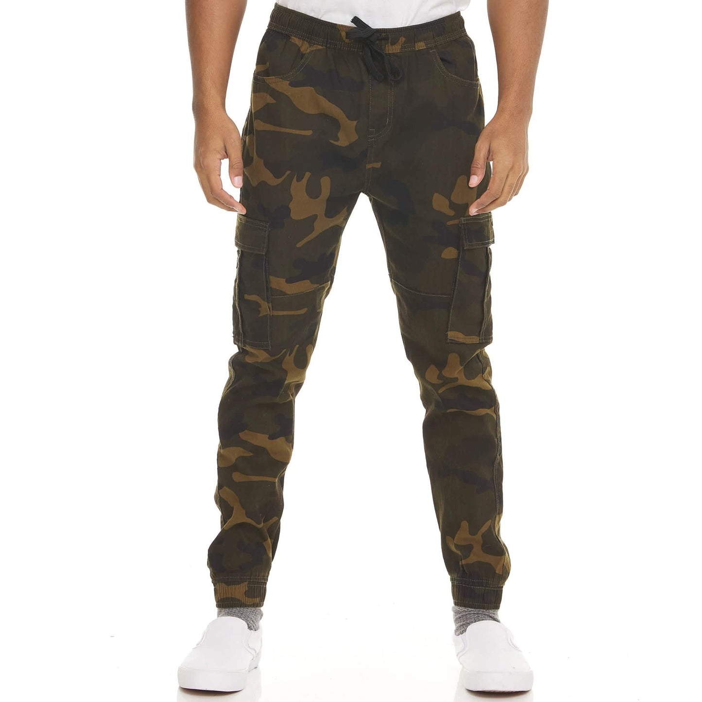 2er-Pack: Elastische Camo-Cargohosen für Herren