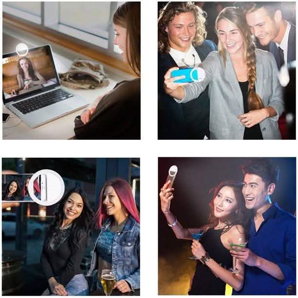 2er-Pack: Mobiles Ringlicht, tragbares Selfie-LED-Ringlicht, Kamera-Blitz