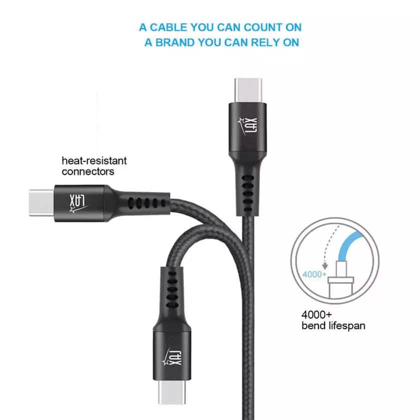 2er-Pack: Nylon-USB-C-auf-USB-C-Kabel, 1,8 m, 60 W