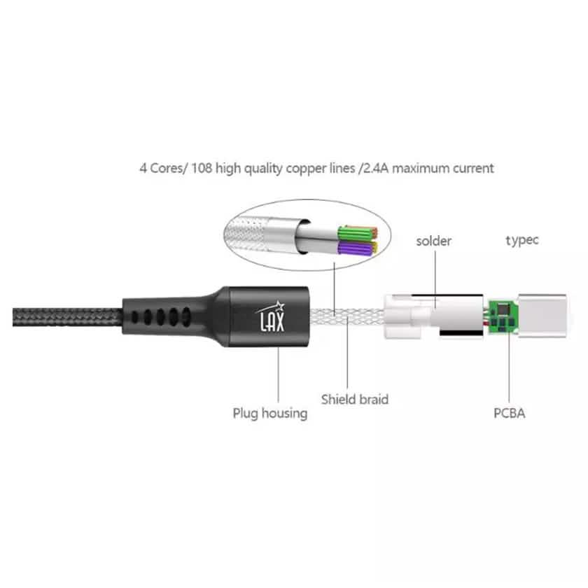 2er-Pack: Nylon-USB-C-auf-USB-C-Kabel, 1,8 m, 60 W