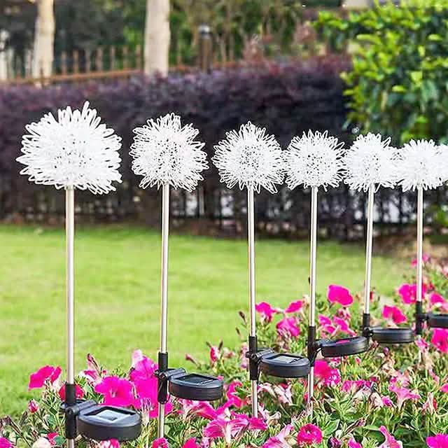 2er-Pack: Solar-Gartenleuchten Löwenzahn für den Außenbereich