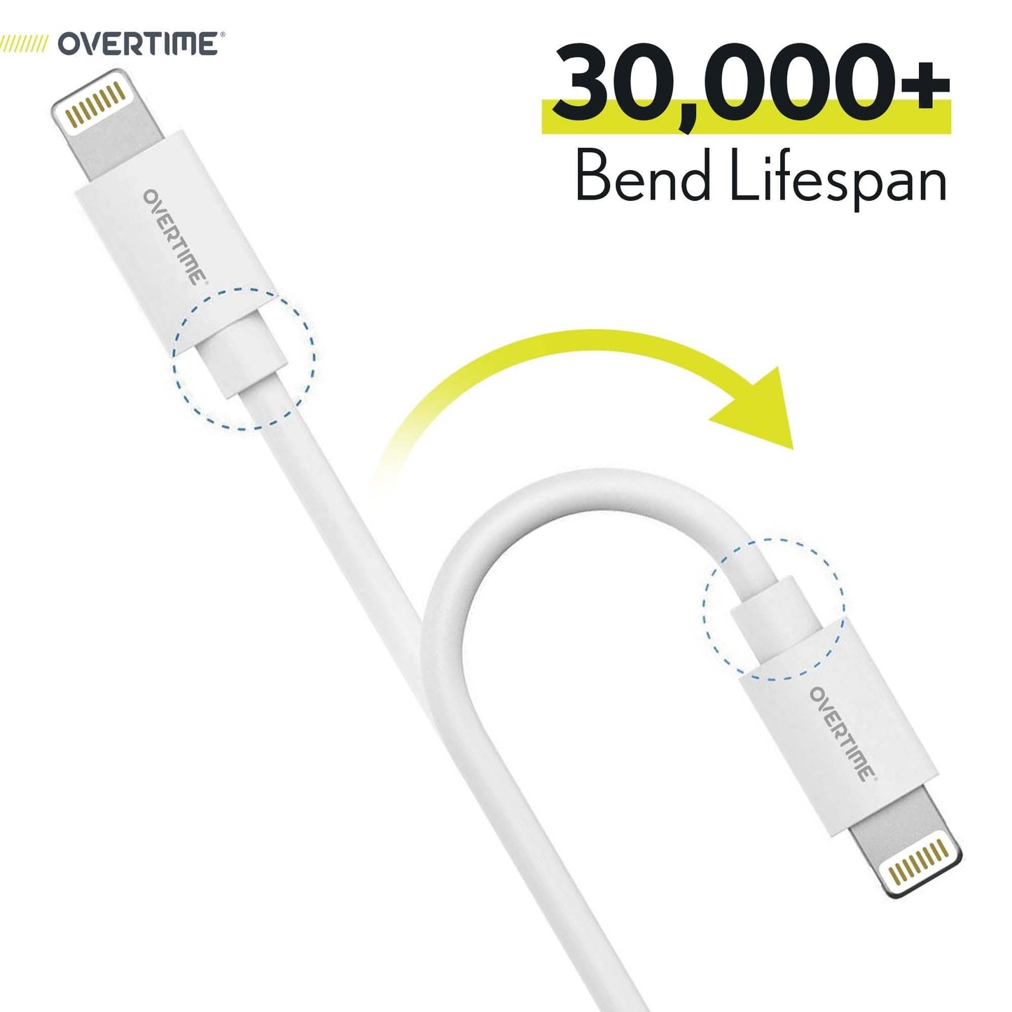 2er-Pack: Overtime Apple MFI zertifiziertes iPhone-Ladekabel Lightning 3 Meter
