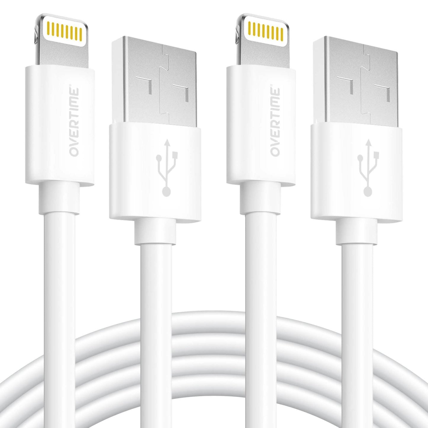 2er-Pack: Overtime Apple MFI zertifiziertes iPhone-Ladekabel Lightning 3 Meter