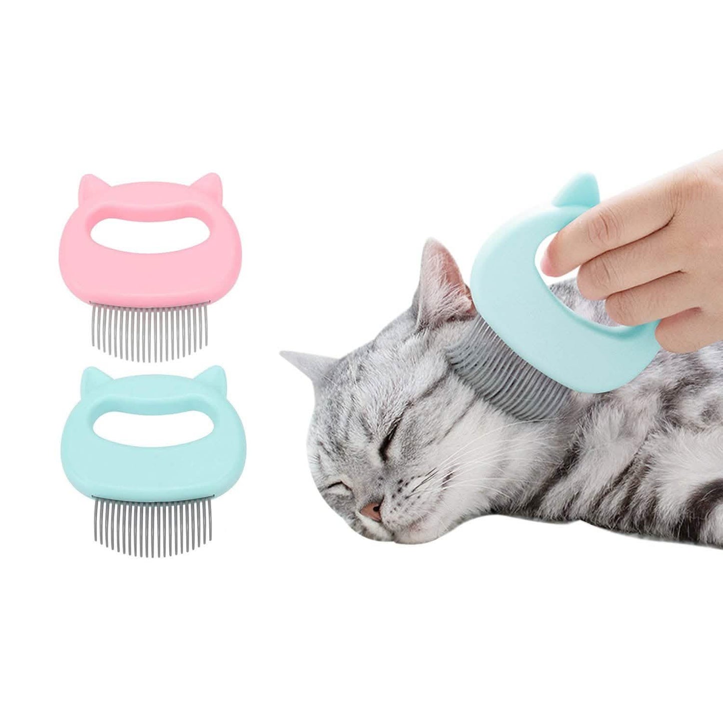 2er-Pack: Fellpflege- und Massagebürste für Haustiere zum Entfernen von Tierhaaren und zum Entfilzen