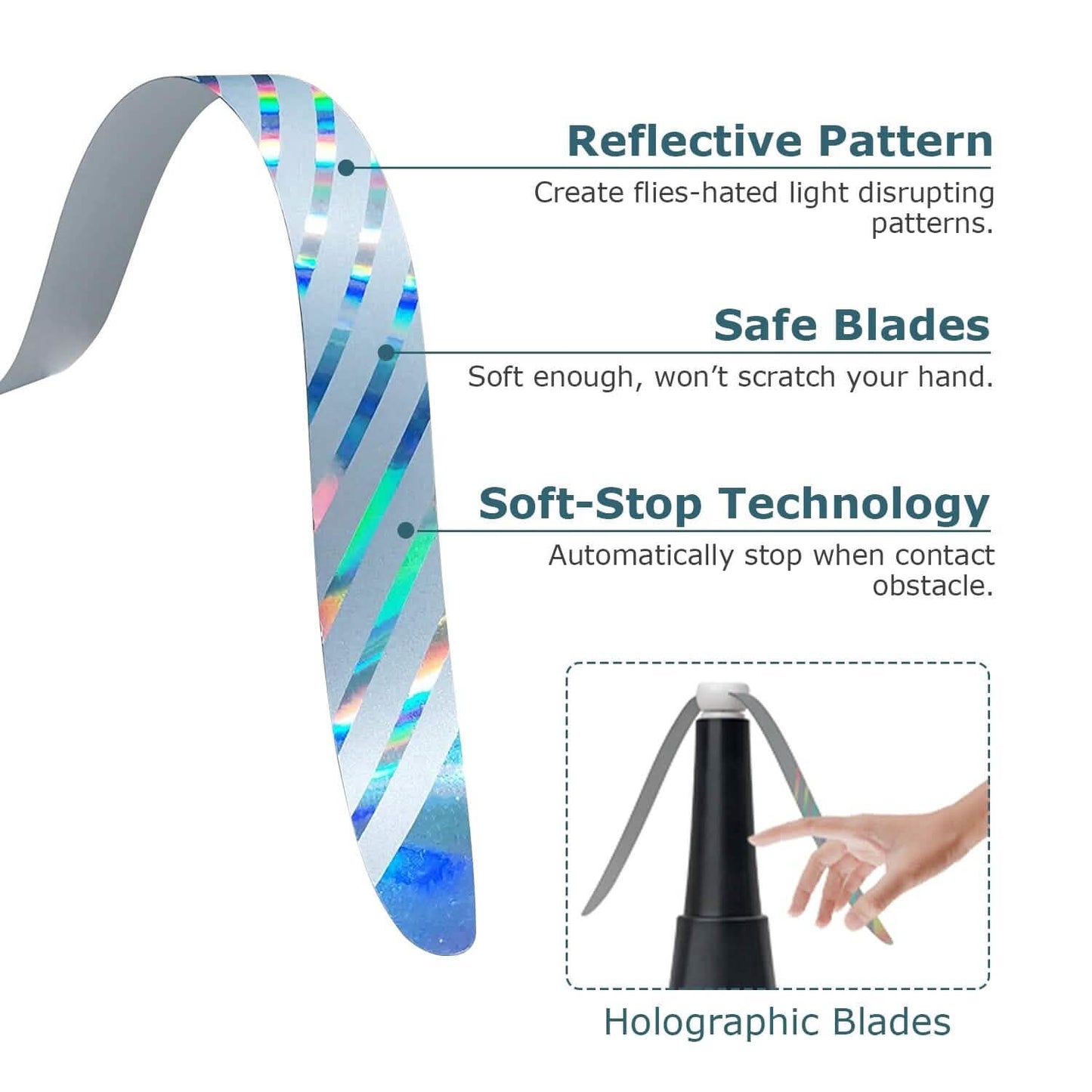 2er-Pack: Tragbarer, reflektierender Fliegenabwehr-Ventilator mit Akku