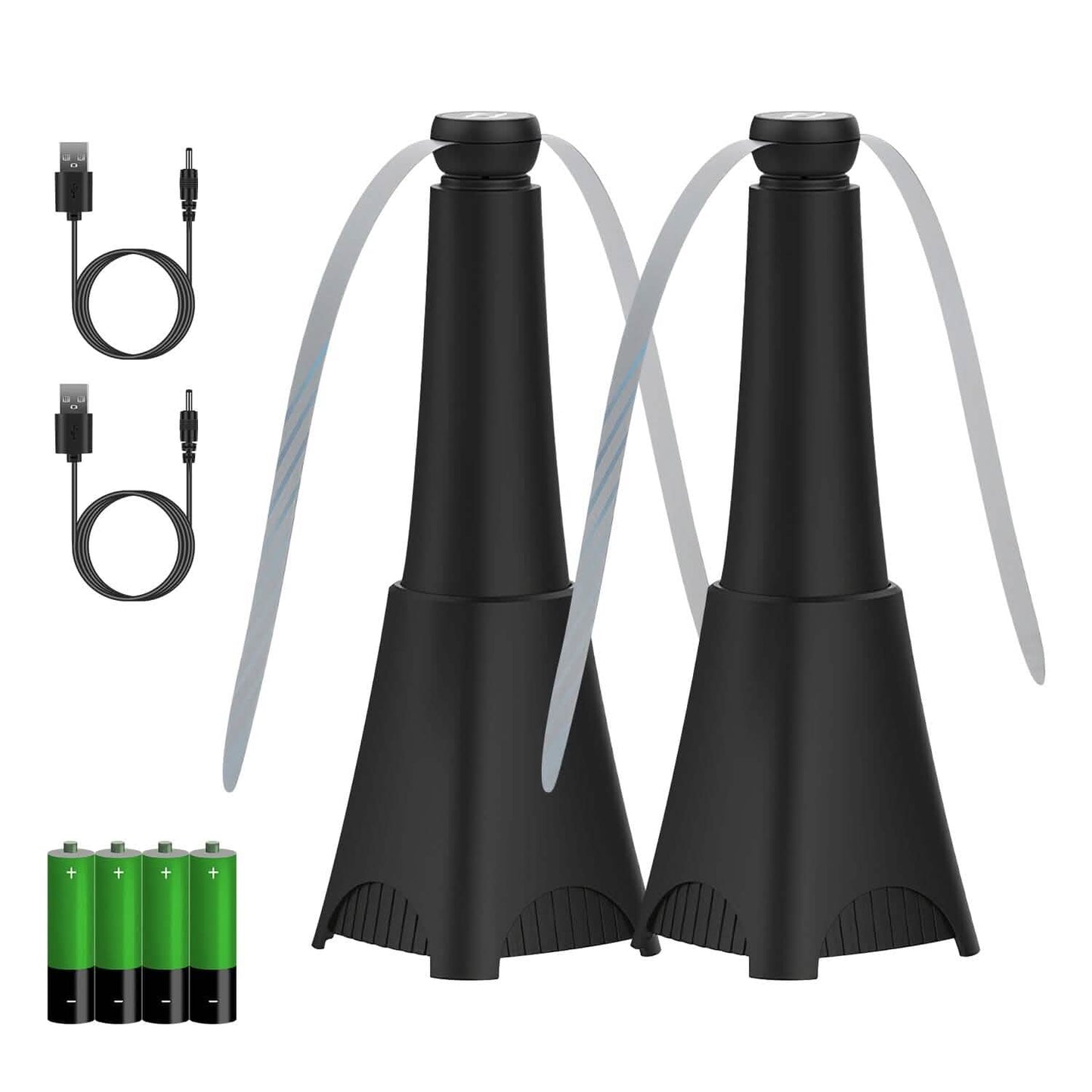 2er-Pack: Tragbarer, reflektierender Fliegenabwehr-Ventilator mit Akku