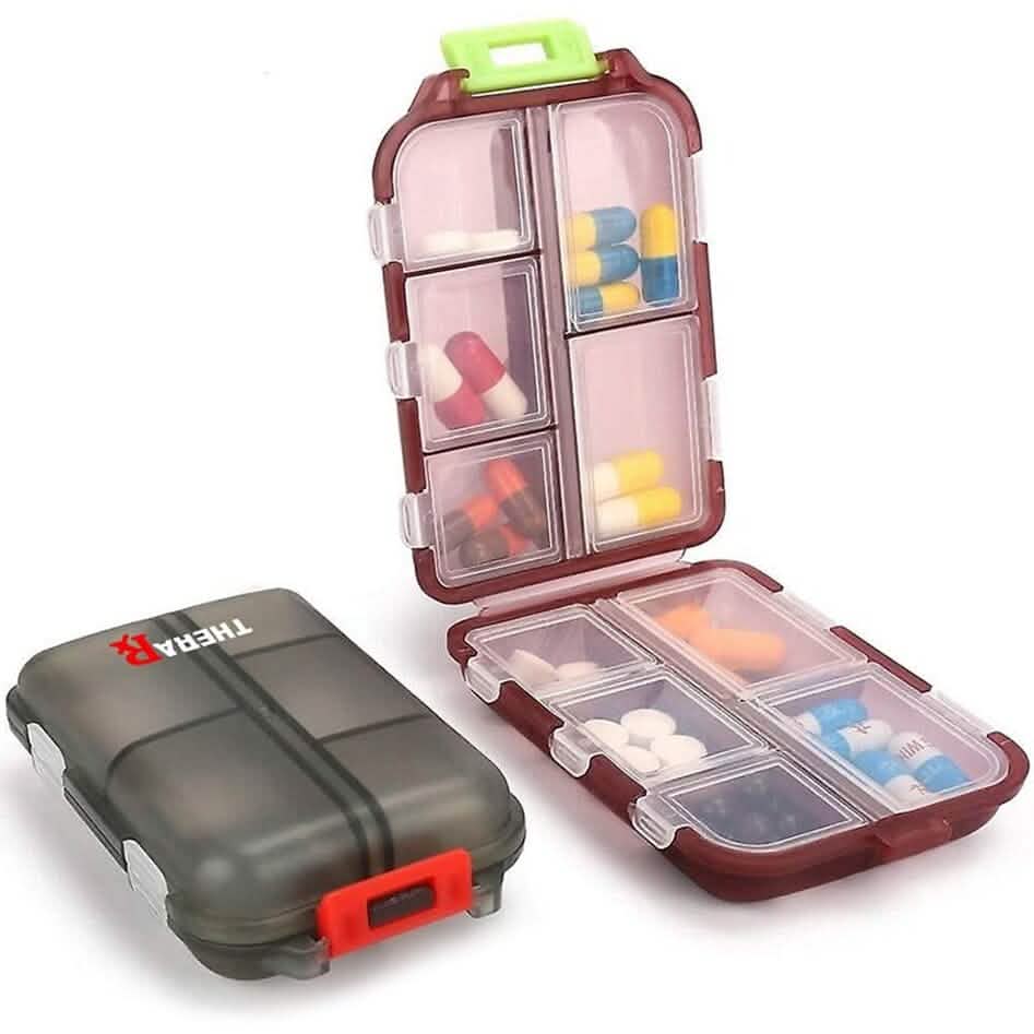 2er-Pack: Tragbarer Pillendosierer für die Reise, Wochendose