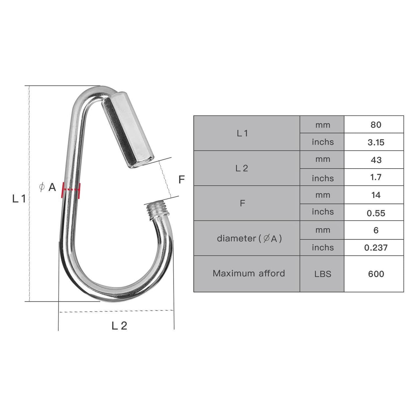 2er-Pack: Schnellverschluss-Schraubkarabiner