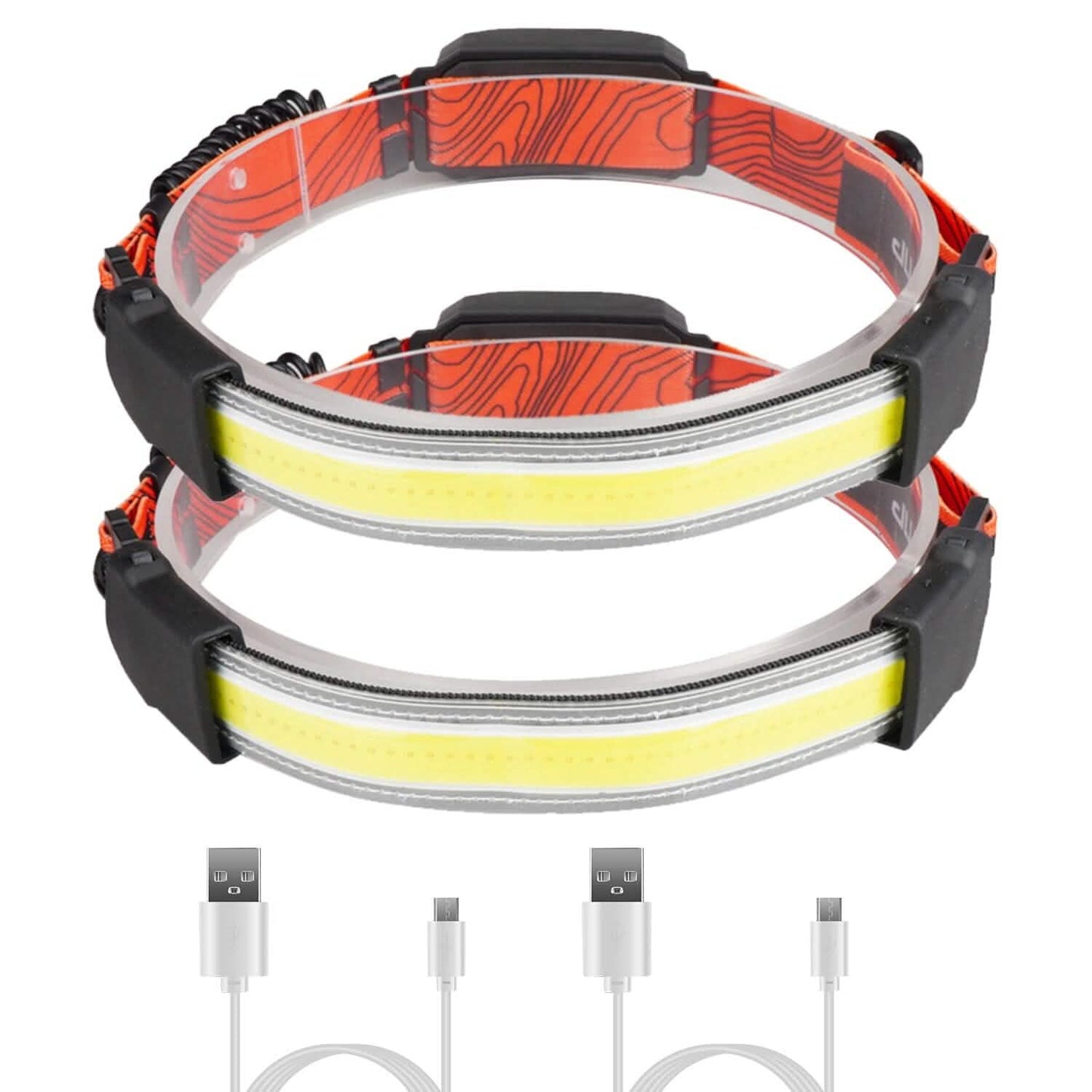2er-Pack: Wiederaufladbare Stirnlampe 3 Lichtmodi Freihändig