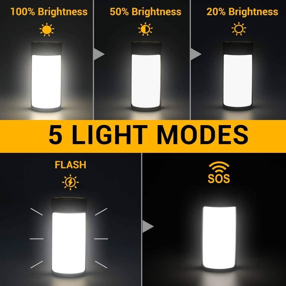 2er-Pack: Wiederaufladbare LED-Campinglaterne