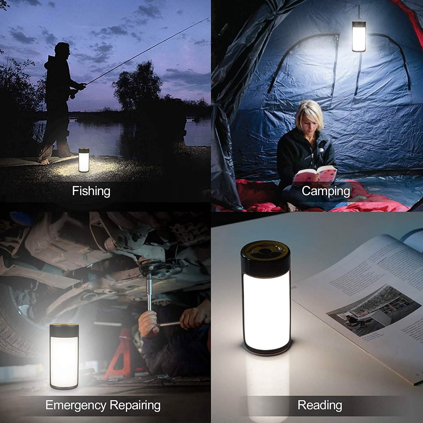 2er-Pack: Wiederaufladbare LED-Campinglaterne
