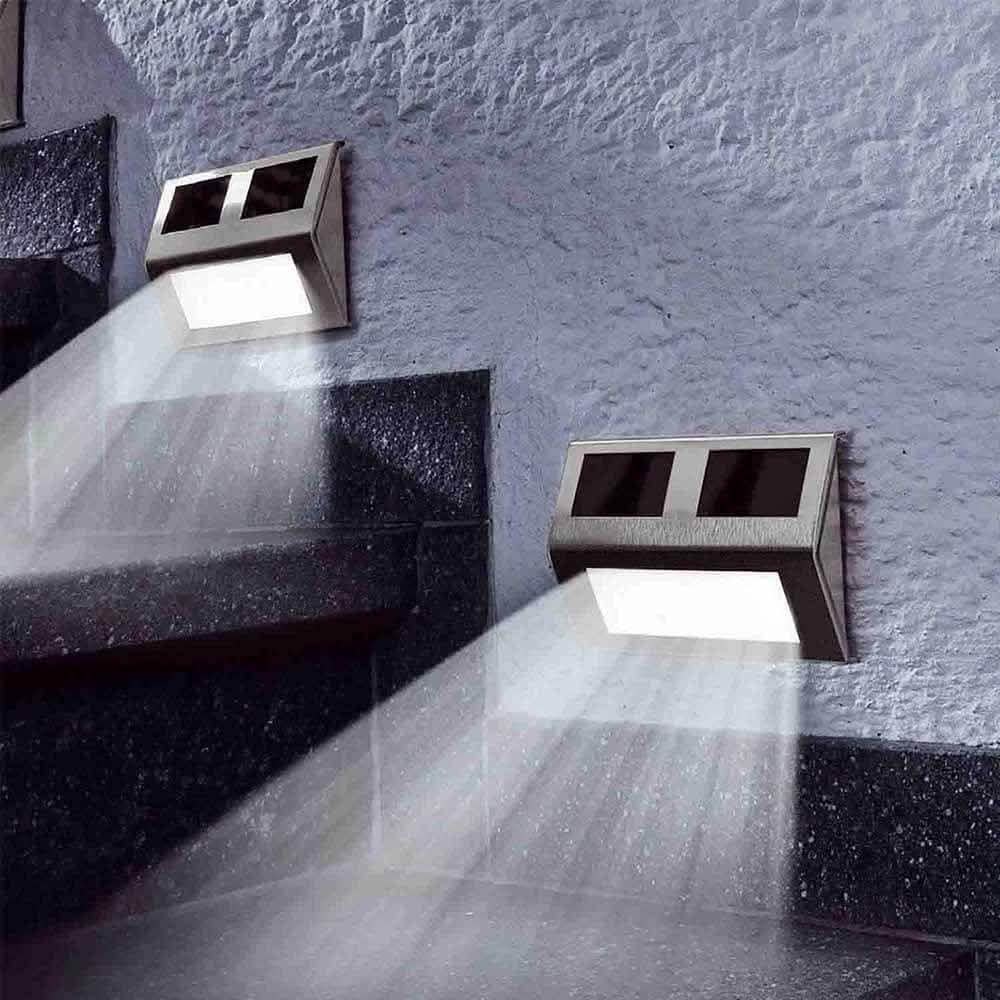2er-Pack: Solarleuchte 2 LEDs Wandleuchte Wasserdichte Sicherheitsleuchte
