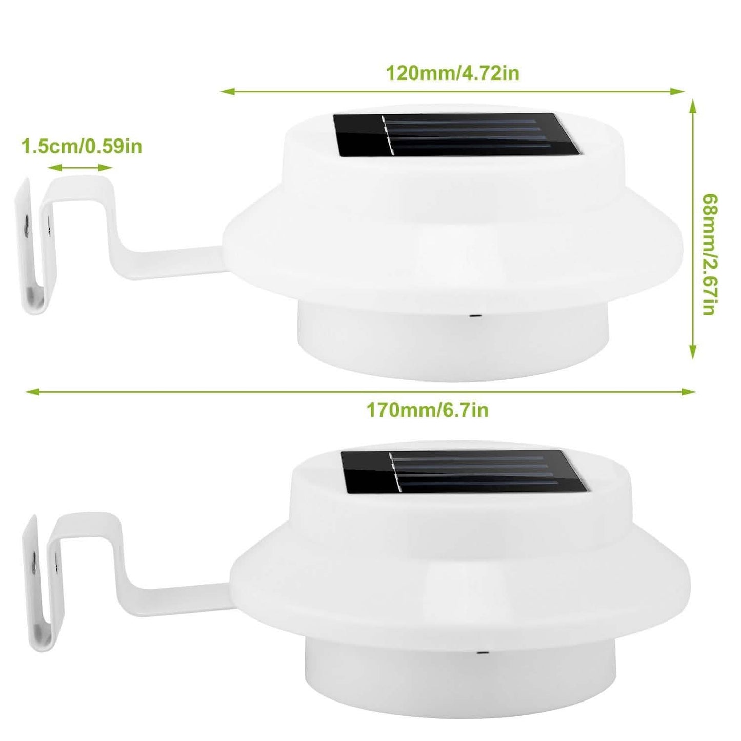 2er-Pack: Solarbetriebene Regenrinnenleuchten