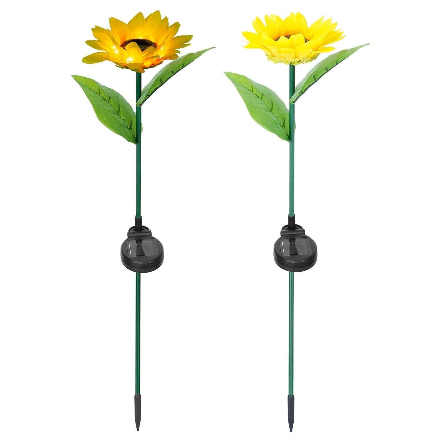 2er-Pack: Solarbetriebene Sonnenblumen-Lichter, LED-Dekorationsleuchte zum Einstecken