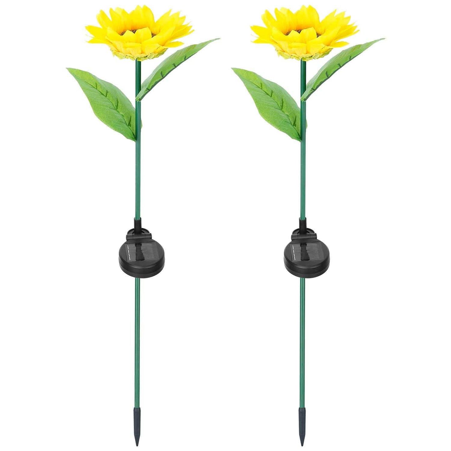 2er-Pack: Solarbetriebene Sonnenblumen-Lichter, LED-Dekorationsleuchte zum Einstecken