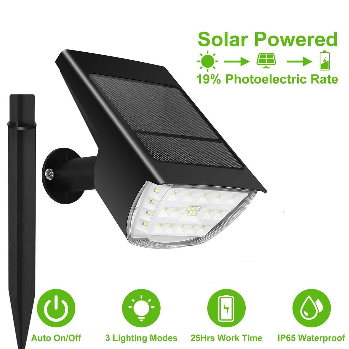 2er-Pack: Solarek 32 LEDs Solar-Gartenstrahler