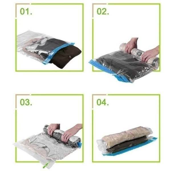 2er-Pack: Platzsparende Vakuumaufbewahrungsbeutel