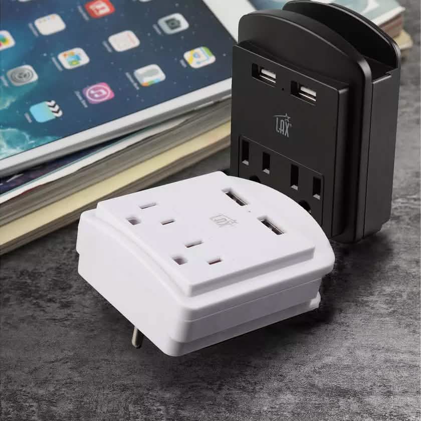 2er-Pack: Überspannungsschutz 2 Steckdosen und 2 USB-Anschlüsse