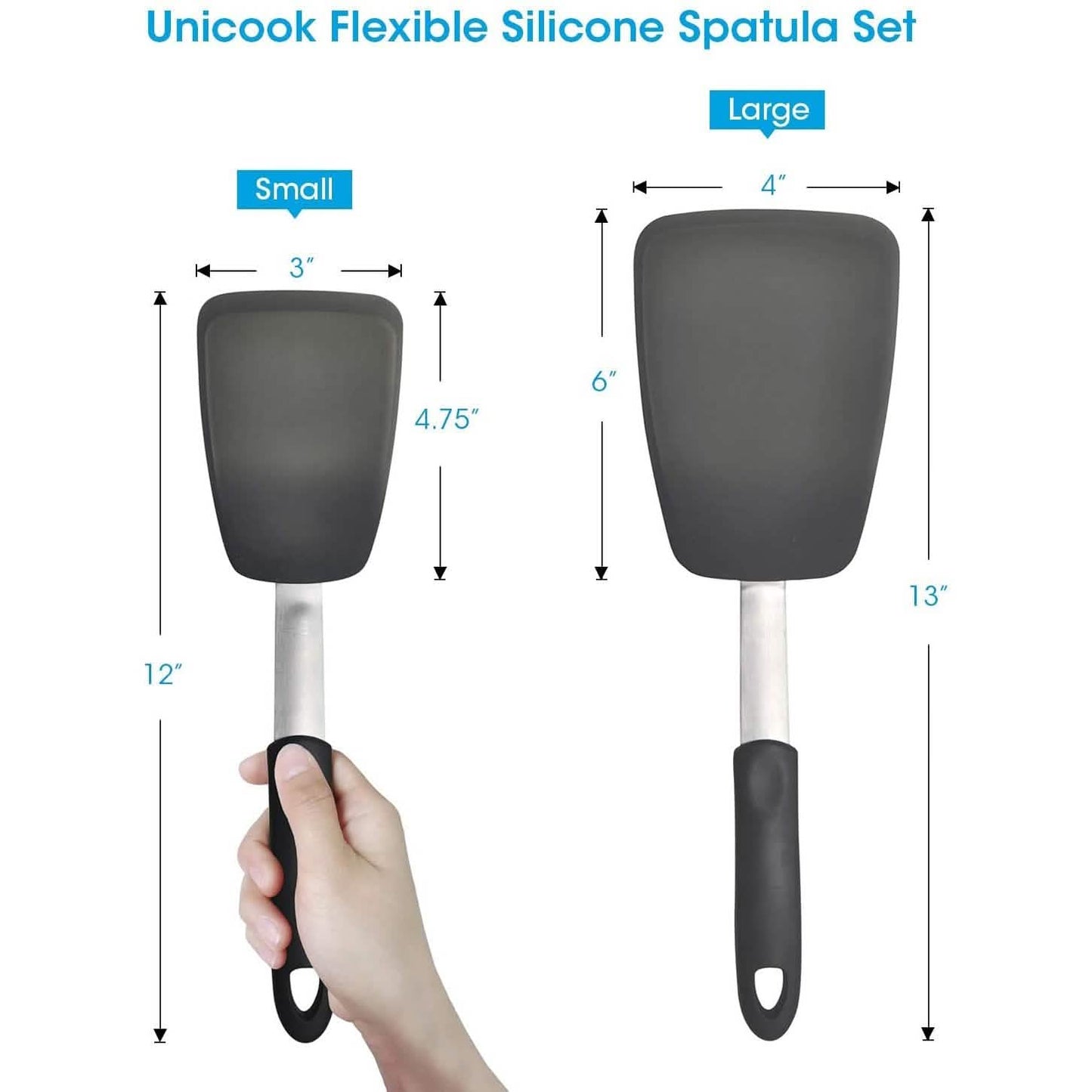 2er-Pack: Unicook Flexibler Silikonpfannenwender