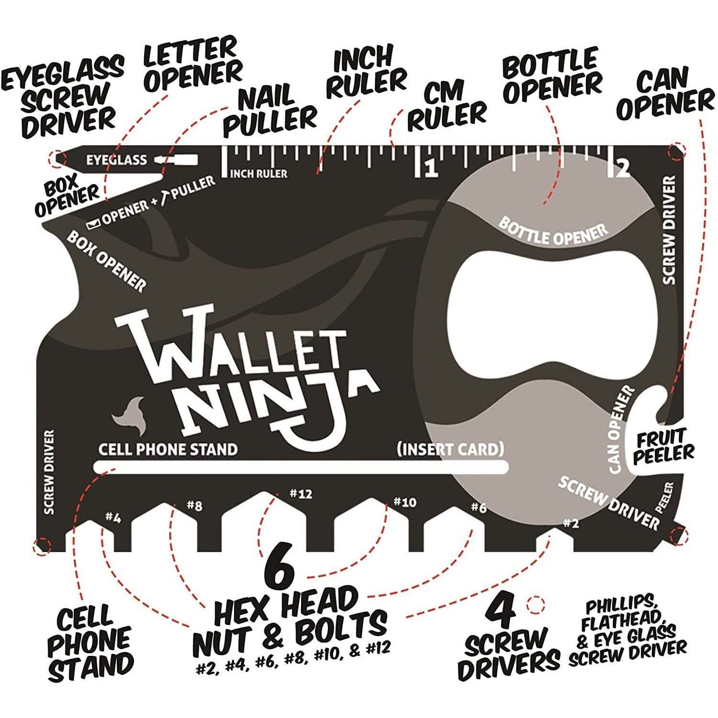 2er-Pack: Wallet Ninja 18-in-1 Kreditkarten-Multitool