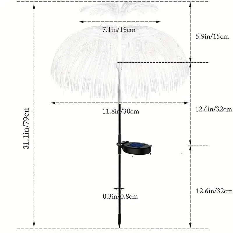 2er-Pack: Wasserdichte Solar-Quallen-Lichtwellenleiterlampe