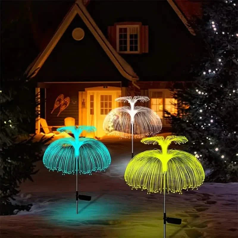2er-Pack: Wasserdichte Solar-Quallen-Lichtwellenleiterlampe