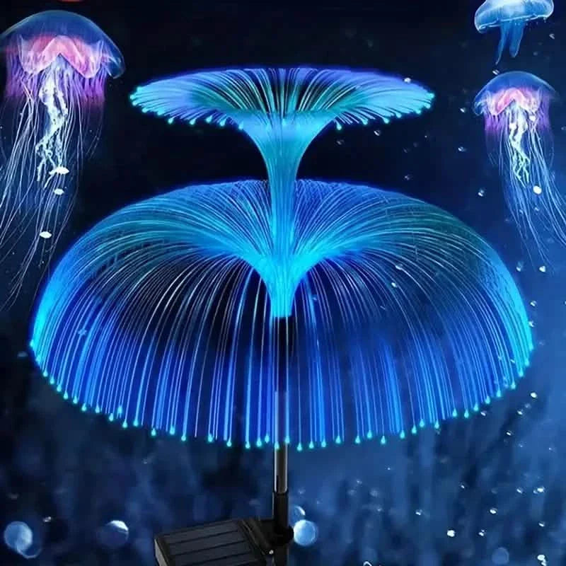 2er-Pack: Wasserdichte Solar-Quallen-Lichtwellenleiterlampe