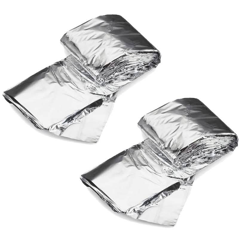 2er-Pack: Winddichte Aluminiumfolien-Rettungsdecke für Camping-Erste-Hilfe-Decke